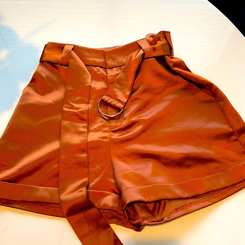 Blue Blush Satin Shorts